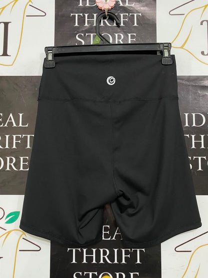 |XS| WAIST 24| A20| WOMEN'S BLACK HIGH WAIST BIKER SHORTS STRETCHY ACTIVEWEAR WORKOUT GYM SHORTS