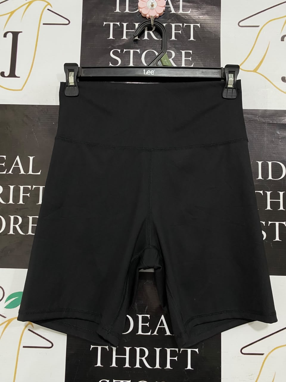 |XS| WAIST 24| A20| WOMEN'S BLACK HIGH WAIST BIKER SHORTS STRETCHY ACTIVEWEAR WORKOUT GYM SHORTS