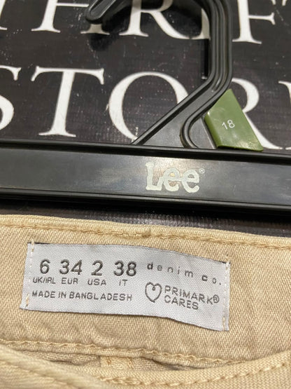 PRIMARK CARES |S| WAIST 26| A20| WOMEN'S BEIGE UTILITY CARGO DENIM SKIRT HIGH WAIST MINI SKIRT WITH POCKETS