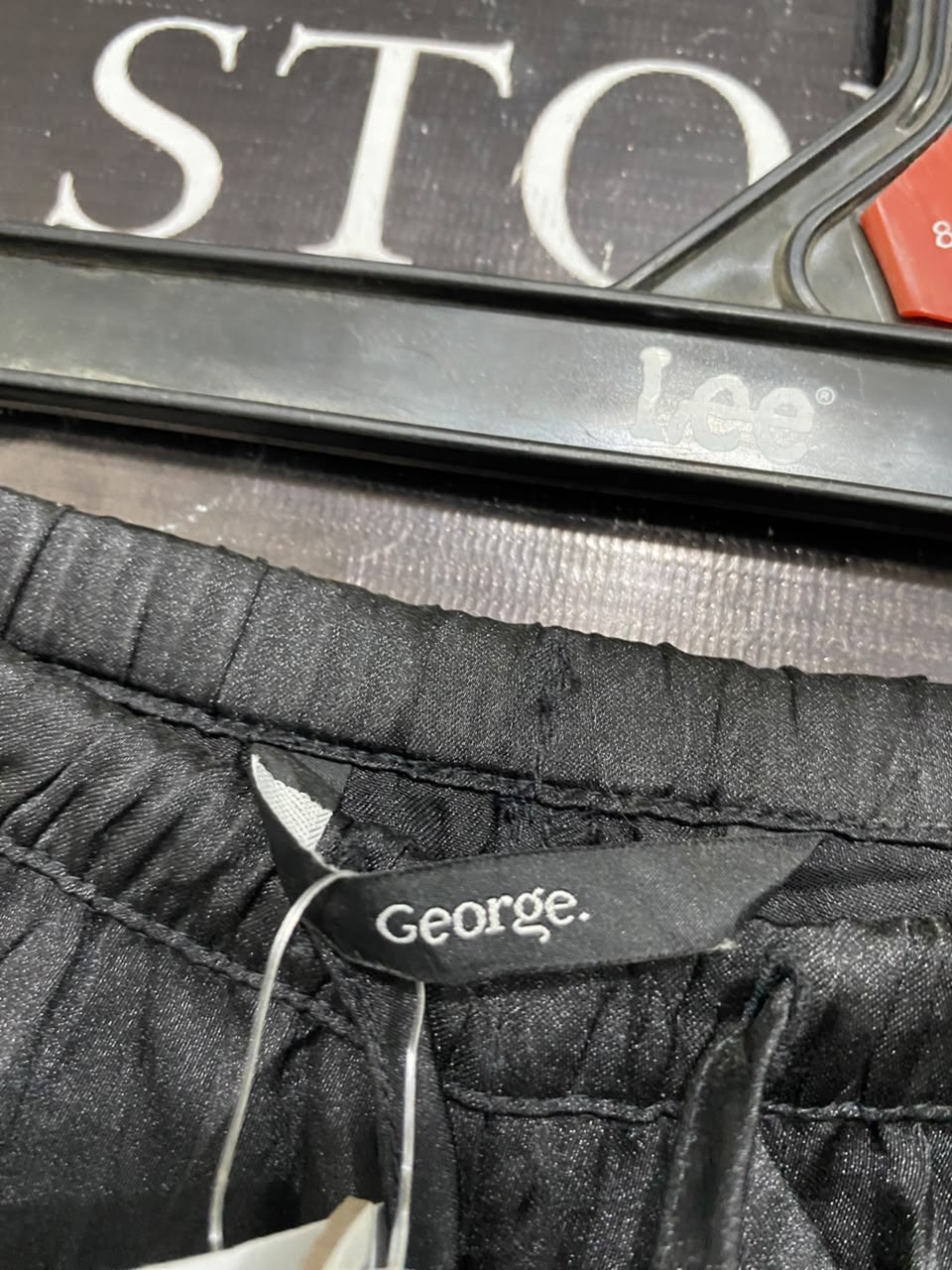 GEORGE |XL| WAIST 36| A20| WOMEN'S BLACK SATIN WIDE LEG PANTS SILKY DRAWSTRING LOUNGE TROUSERS