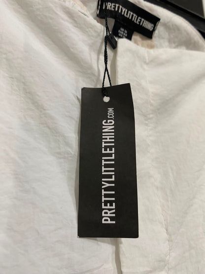 PRETTYLITTLE THING |XL| WAIST 36| A20| WOMEN'S WHITE PARACHUTE CARGO PANTS RELAXED FIT UTILITY TROUSERS