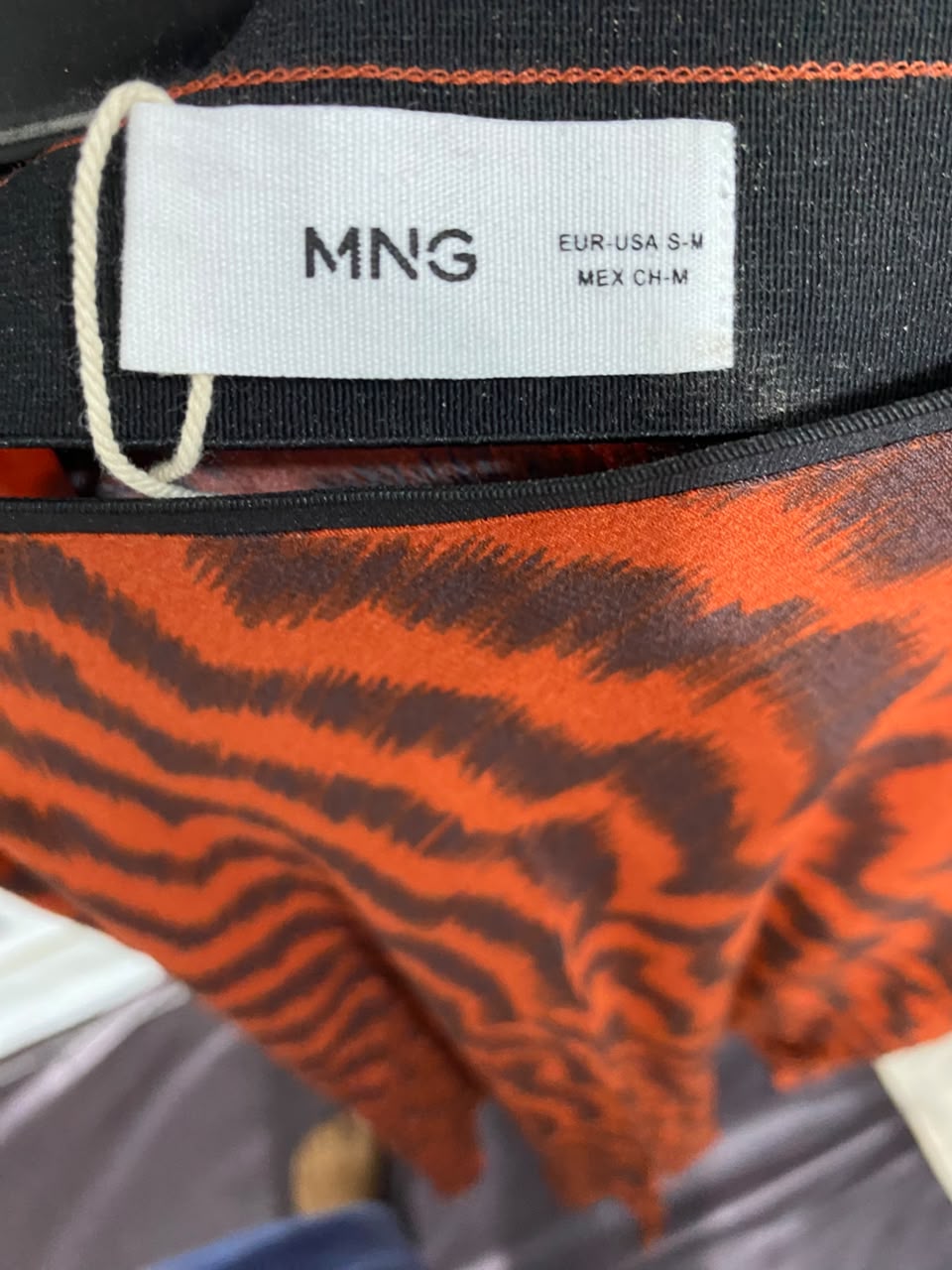 MNG |M| WAIST 26| A20| WOMEN'S ORANGE AND BROWN ZIGZAG PRINT MAXI SKIRT BOLD GEOMETRIC PATTERN LONG SKIRT