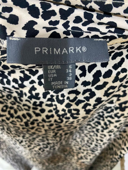 PRIMARK |S| WAIST 25| A20| WOMEN'S LEOPARD PRINT MIDI SKIRT FIERCE ANIMAL PRINT SLIT HEM LONG SKIRT