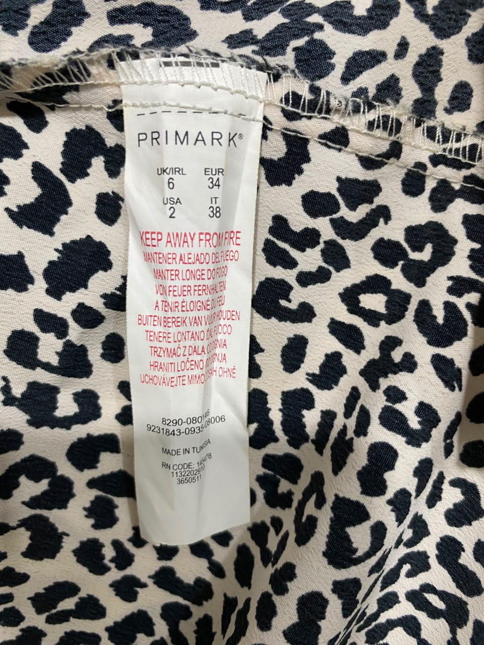 PRIMARK |S| WAIST 25| A20| WOMEN'S LEOPARD PRINT MIDI SKIRT FIERCE ANIMAL PRINT SLIT HEM LONG SKIRT