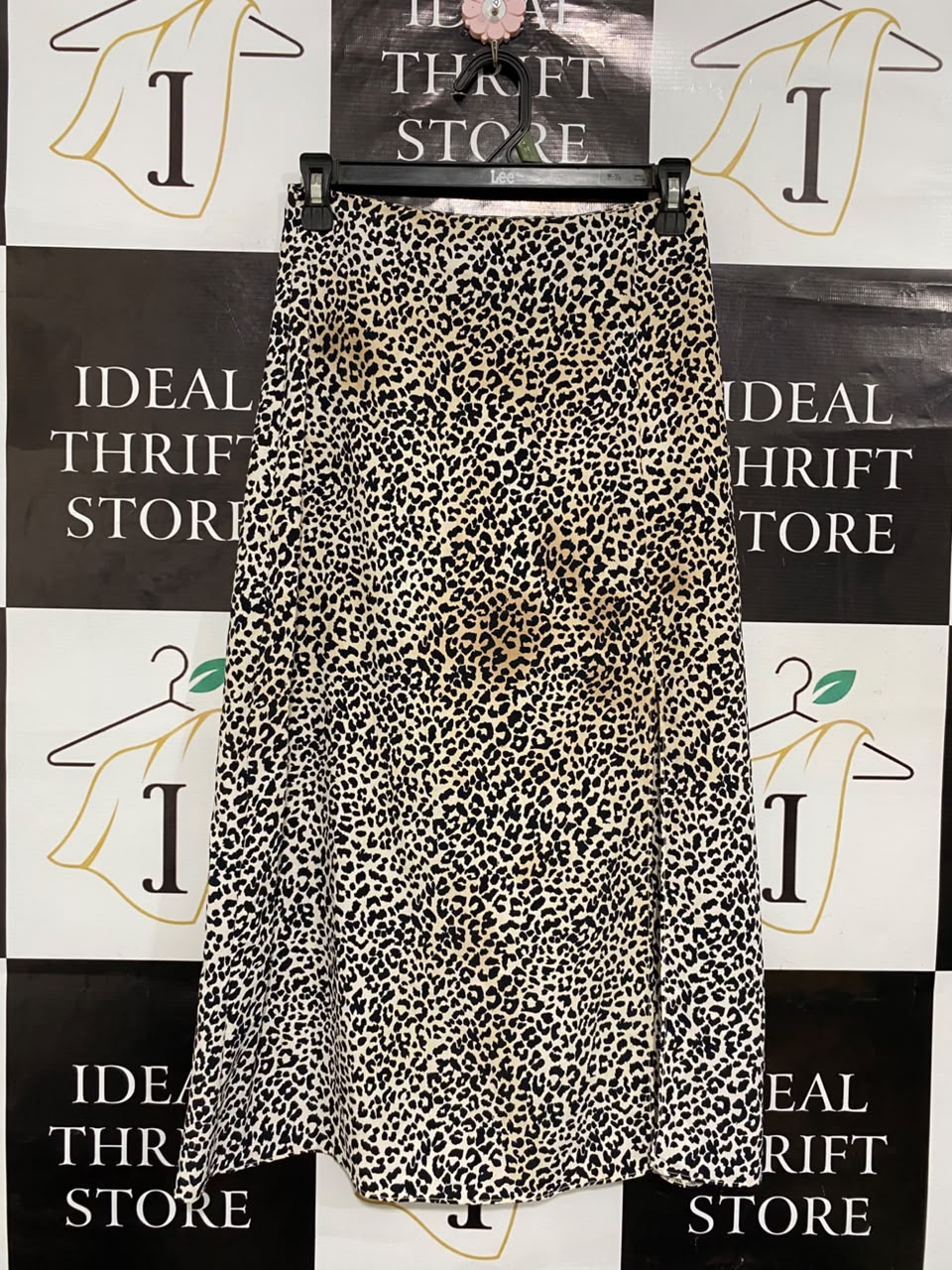 PRIMARK |S| WAIST 25| A20| WOMEN'S LEOPARD PRINT MIDI SKIRT FIERCE ANIMAL PRINT SLIT HEM LONG SKIRT