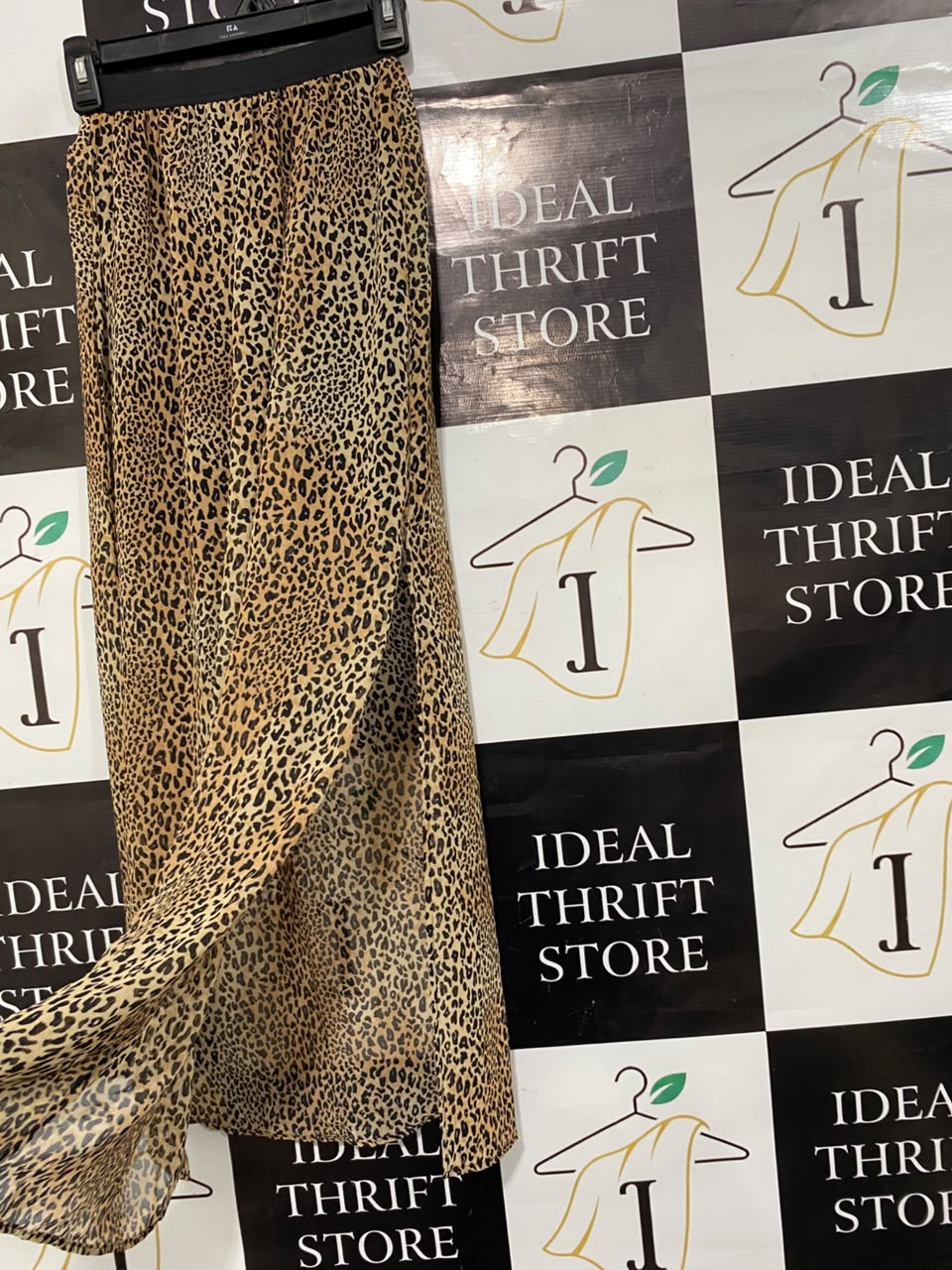 H&M |XS| WAIST 22| A20| LEOPARD PRINT MAXI SKIRT ELASTIC WAIST ANIMAL PRINT LONG SKIRT