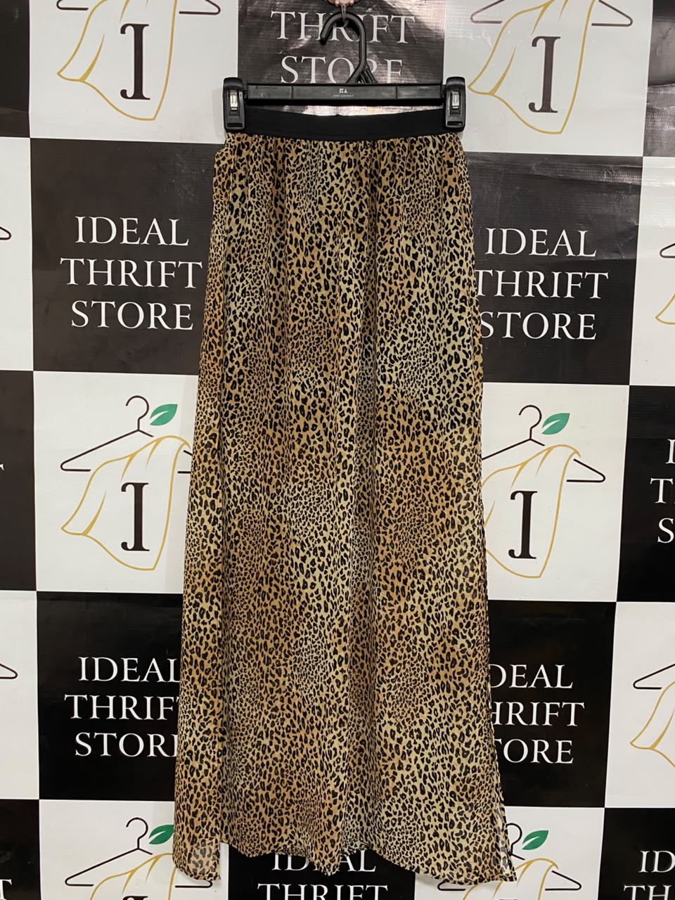 H&M |XS| WAIST 22| A20| LEOPARD PRINT MAXI SKIRT ELASTIC WAIST ANIMAL PRINT LONG SKIRT