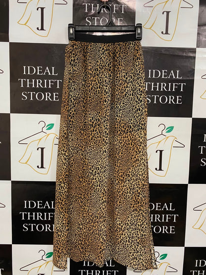 H&M |XS| WAIST 22| A20| LEOPARD PRINT MAXI SKIRT ELASTIC WAIST ANIMAL PRINT LONG SKIRT