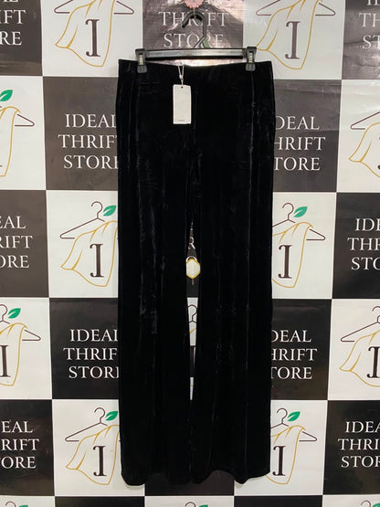 MNG |M| WAIST 30| A20| BLACK VELVET WIDE LEG PANTS LUXURIOUS EVENING TROUSERS