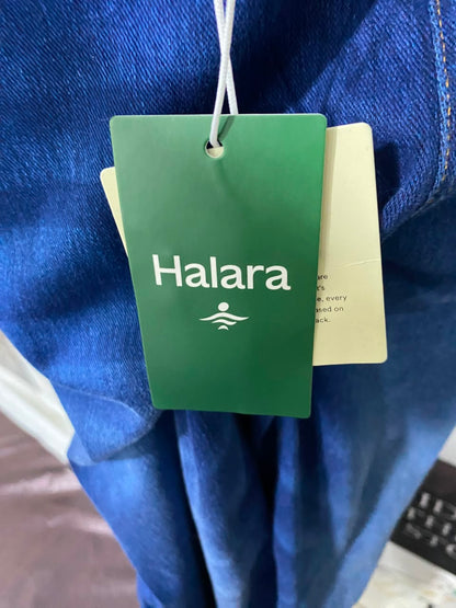 HALARA |L| WAIST 30| A20| BLUE CROSSOVER WAISTBAND DENIM JEANS STRETCHY WIDE LEG PANTS