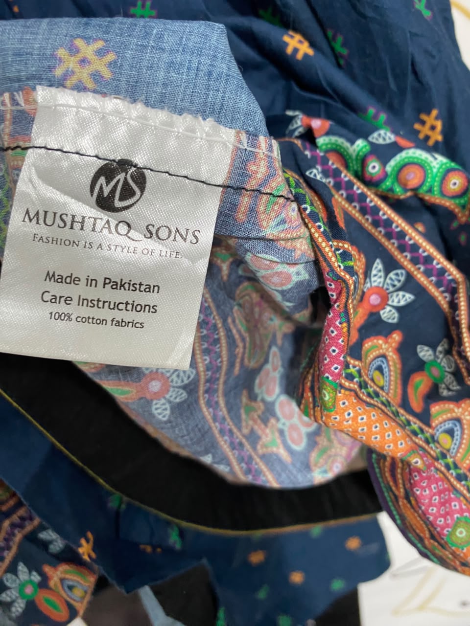 MUSHTAQ SONS |S| BUST 17| A20| NAVY BLUE EMBROIDERED SHORT FROCK TRADITIONAL ETHNIC PEPLUM TUNIC