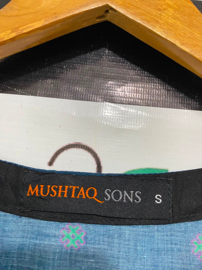 MUSHTAQ SONS |S| BUST 17| A20| NAVY BLUE EMBROIDERED SHORT FROCK TRADITIONAL ETHNIC PEPLUM TUNIC