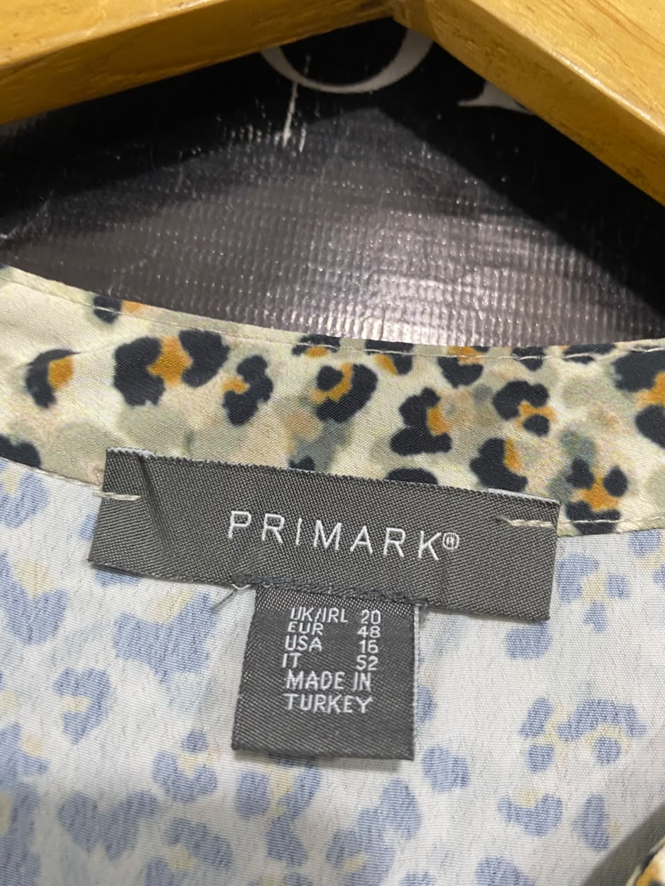 PRIMARK |XL| BUST 23| A20| LEOPARD PRINT TIERED MIDI DRESS V-NECK LONG SLEEVE CASUAL DRESS