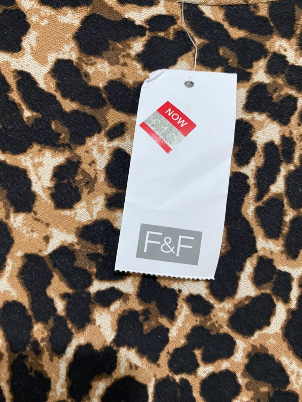 F&F |S| BUST 16| A20| LEOPARD PRINT LONG SLEEVE TIERED MINI DRESS ANIMAL PRINT SWING DRESS
