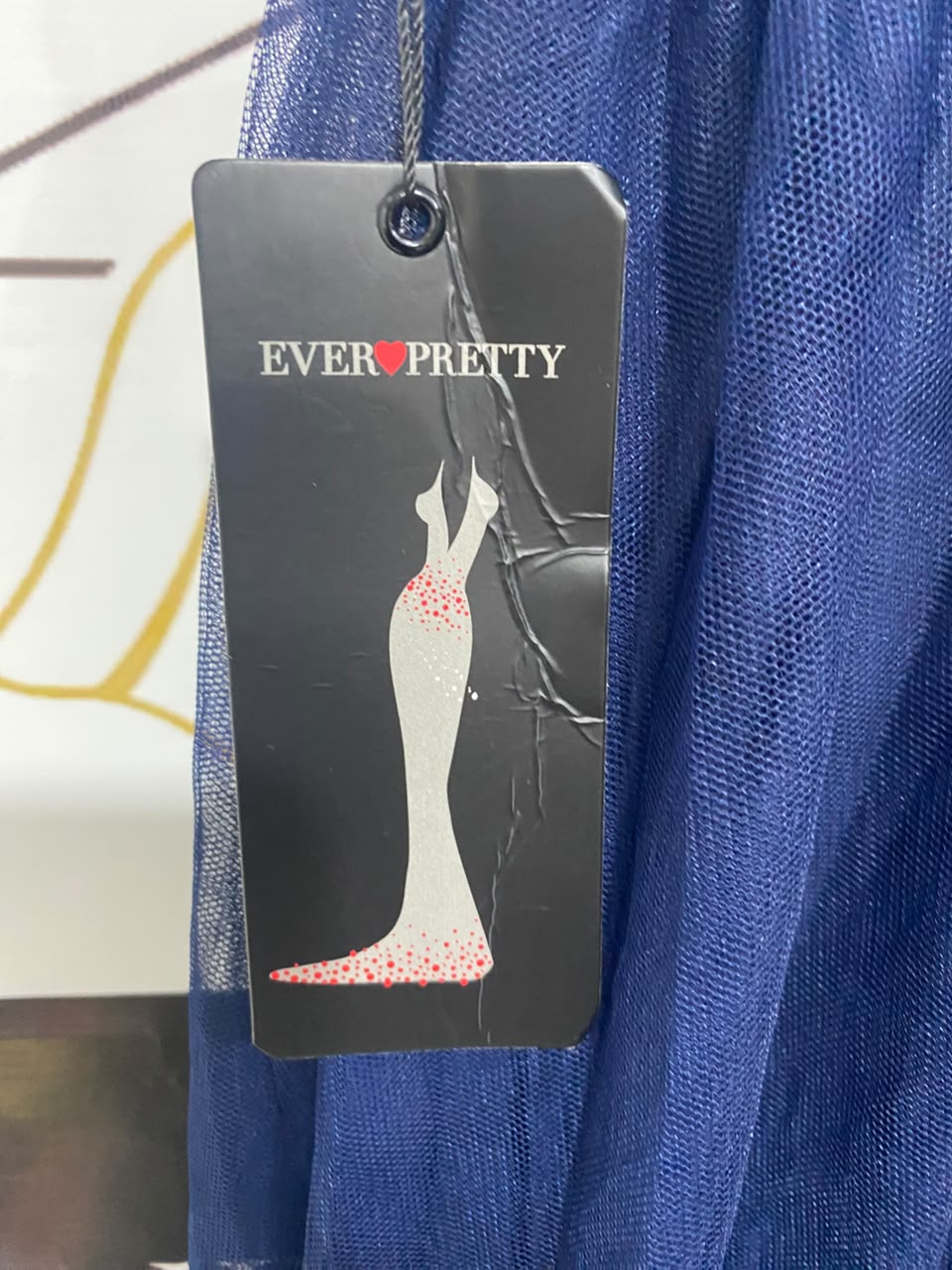 EVER PRETTY |XL| BUST 22| A20| NAVY BLUE EMBROIDERED MESH MAXI DRESS SPARKLY EVENING GOWN