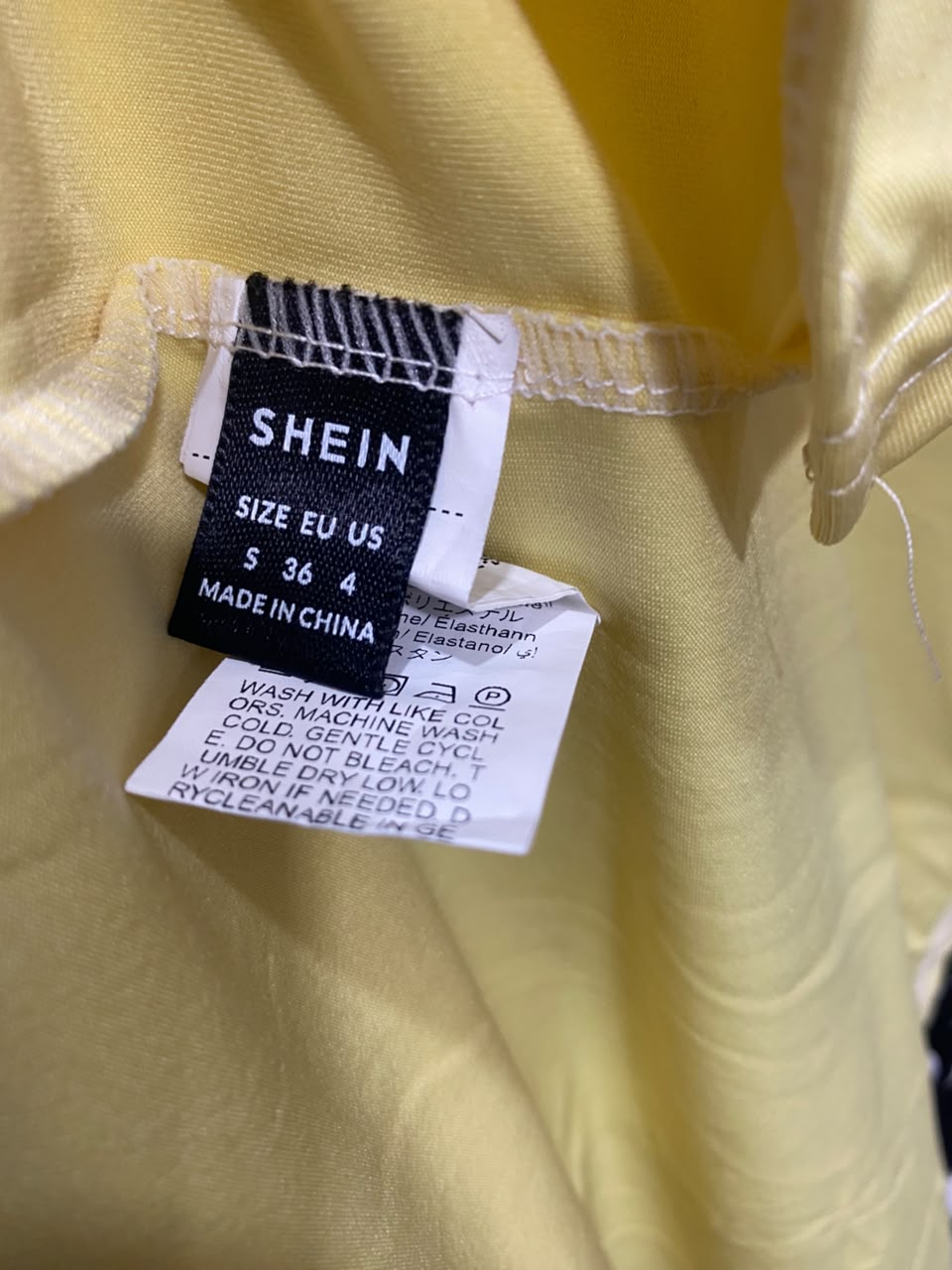 SHEIN |S| BUST 14| A20| YELLOW CUTOUT KNOT-DETAIL MIDI DRESS SLEEVELESS BODYCON DRESS