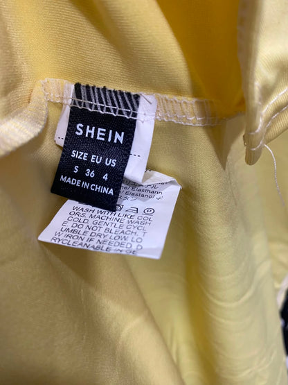 SHEIN |S| BUST 14| A20| YELLOW CUTOUT KNOT-DETAIL MIDI DRESS SLEEVELESS BODYCON DRESS