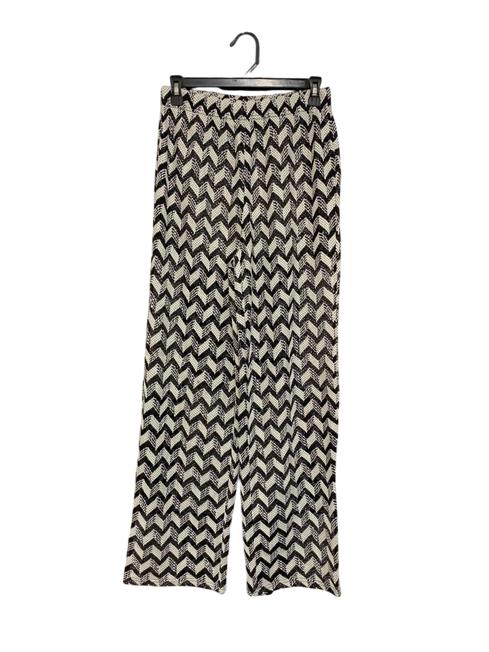 PAPAYA |S| WAIST 26| A21| BLACK AND WHITE ZIGZAG PANTS CHEVRON PRINT WIDE LEG TROUSERS CASUAL