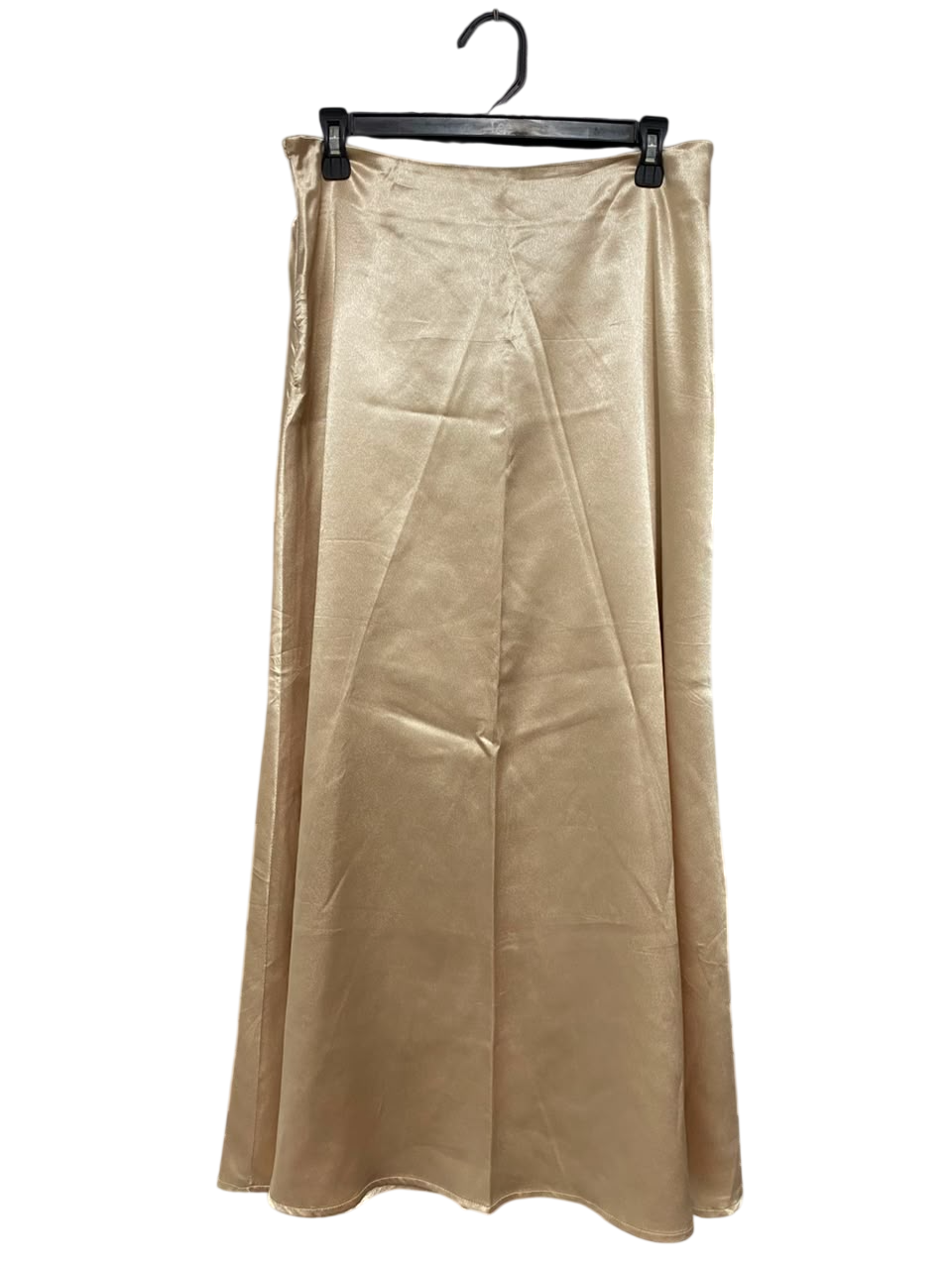 SHEIN |L| WAIST 31| A21| SATIN MIDI MAXI SKIRT CHAMPAGNE GOLD SILKY SLIP A-LINE LONG SKIRT
