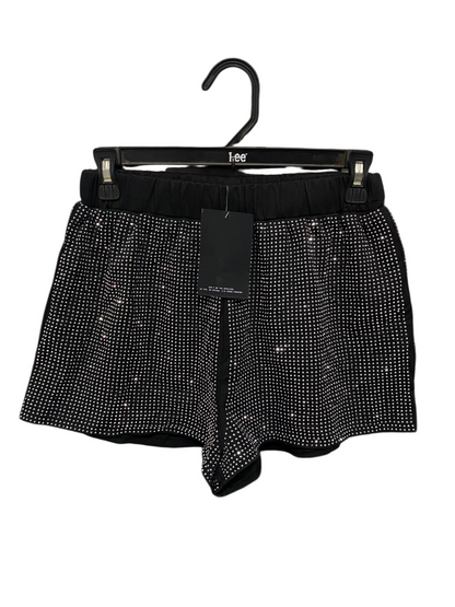 4TH RECKLESS |S| WAIST 26| A21| BLACK RHINESTONE EMBELLISHED SPARKLY SHORTS ELASTIC WAISTBAND LOUNGE SHORTS