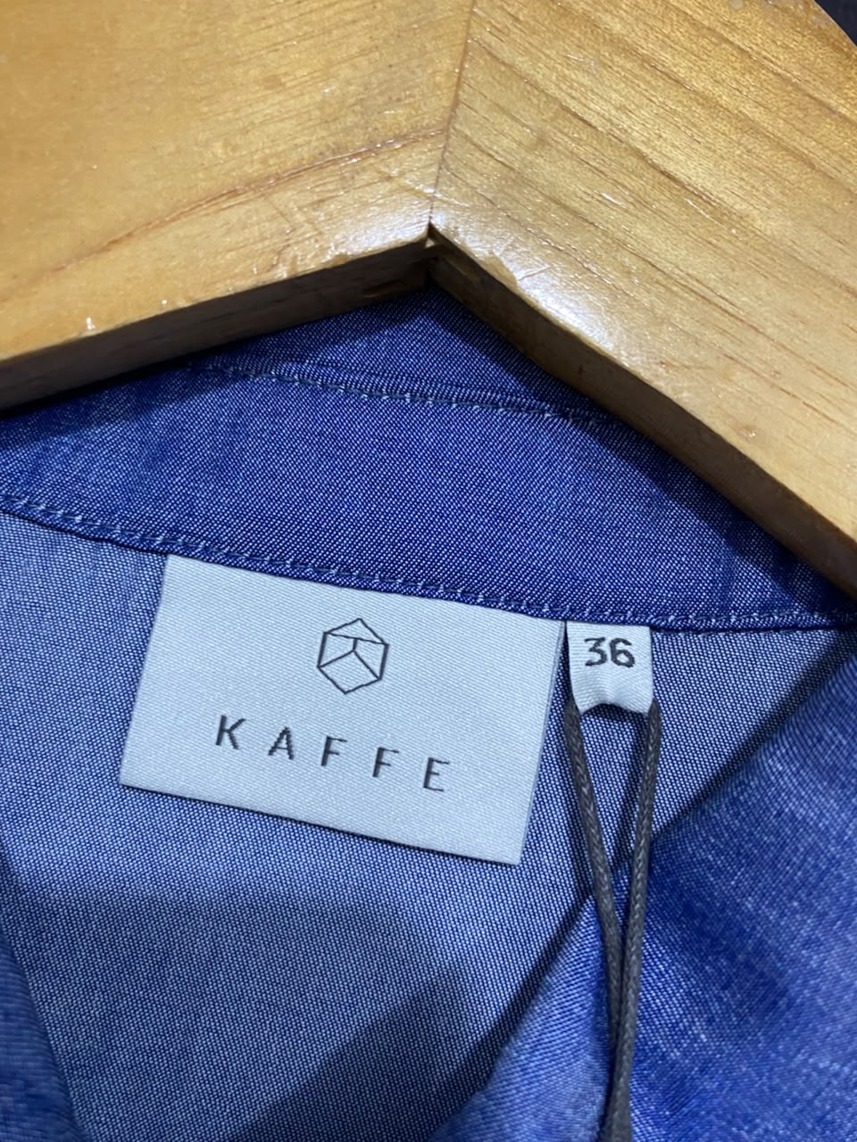 KAFFE |L| BUST 20| A22| BLUE SHIRT DRESS LONG SLEEVE BUTTON-DOWN MIDI DRESS