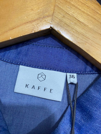 KAFFE |L| BUST 20| A22| BLUE SHIRT DRESS LONG SLEEVE BUTTON-DOWN MIDI DRESS