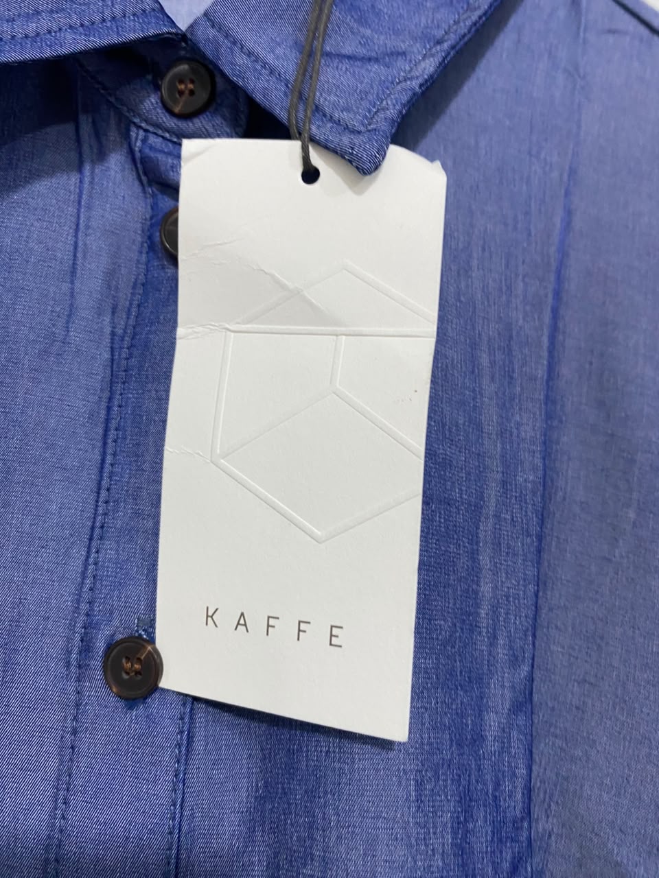 KAFFE |L| BUST 20| A22| BLUE SHIRT DRESS LONG SLEEVE BUTTON-DOWN MIDI DRESS