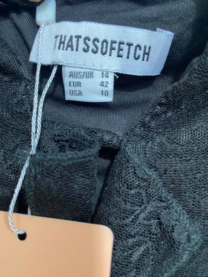 THATSSOFETCH |M| BUST 17| A21| THAT'S SO FETCH BLACK LACE LONG SLEEVE CROP TOP WITH FRONT TIE AND SQUARE