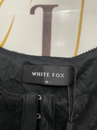 WHITE FOX |M| BUST 14| A21| BLACK LACE TANK TOP CORSET STYLE CROP TOP