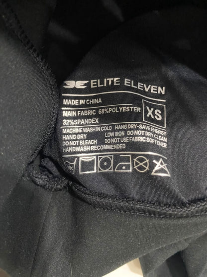 ELITE ELEVEN |XS| BUST 12| A21| BLACK SHORT SLEEVE ATHLETIC CROP TOP WITH CHEST CUT-OUT