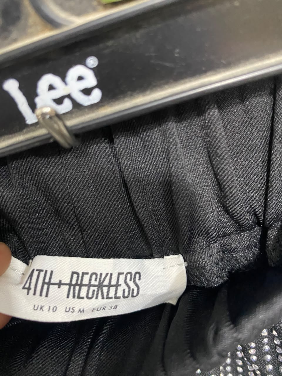 4TH RECKLESS |S| WAIST 26| A21| BLACK RHINESTONE EMBELLISHED SPARKLY SHORTS ELASTIC WAISTBAND LOUNGE SHORTS