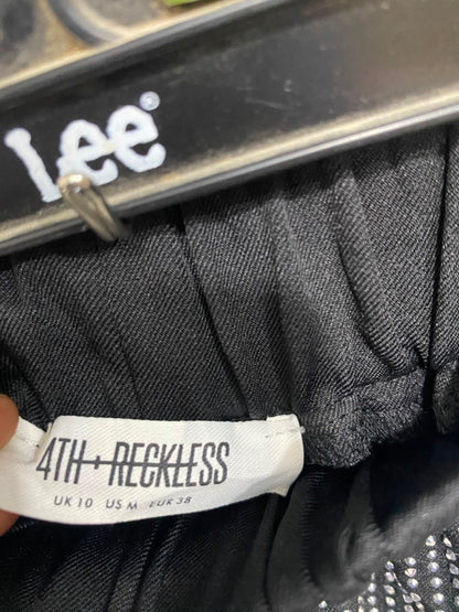 4TH RECKLESS |S| WAIST 26| A21| BLACK RHINESTONE EMBELLISHED SPARKLY SHORTS ELASTIC WAISTBAND LOUNGE SHORTS