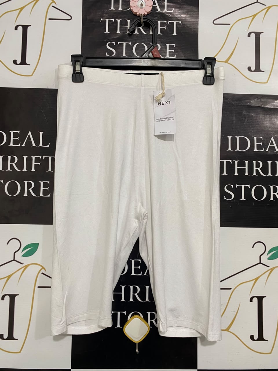 NEXT |M| WAIST 28| A21| WHITE BIKER SHORTS ECOVERO VISCOSE STRETCH CASUAL ACTIVEWEAR