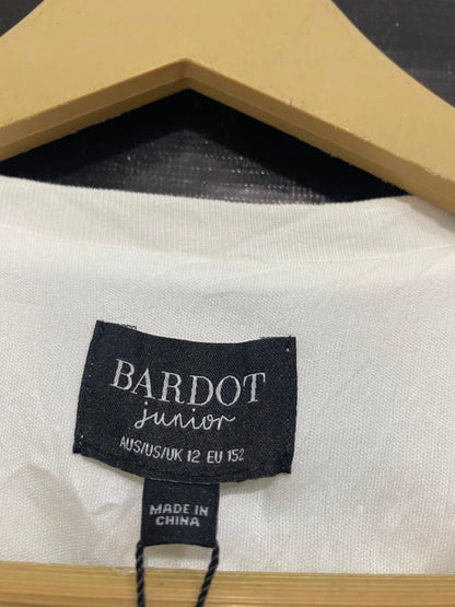 BARDOT |M| BUST 17| A21| WHITE SEQUIN T-SHIRT SPARKLY SHORT SLEEVE TOP GLAMOUR