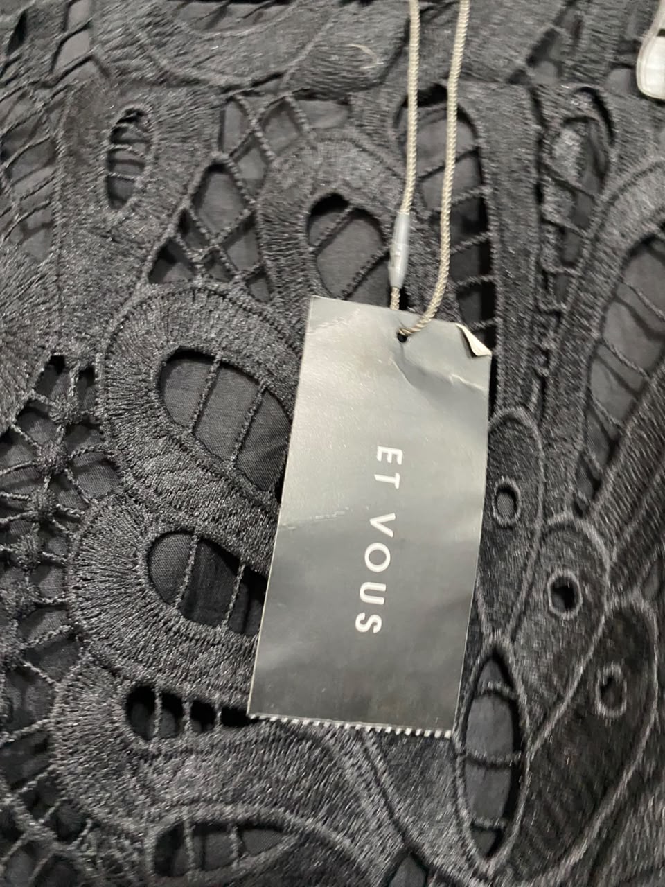 ET VOUS |XL| WAIST 34| A21| BLACK LACE SKIRT CUTOUT FLORAL PATTERN MINI SKIRT ELEGANT