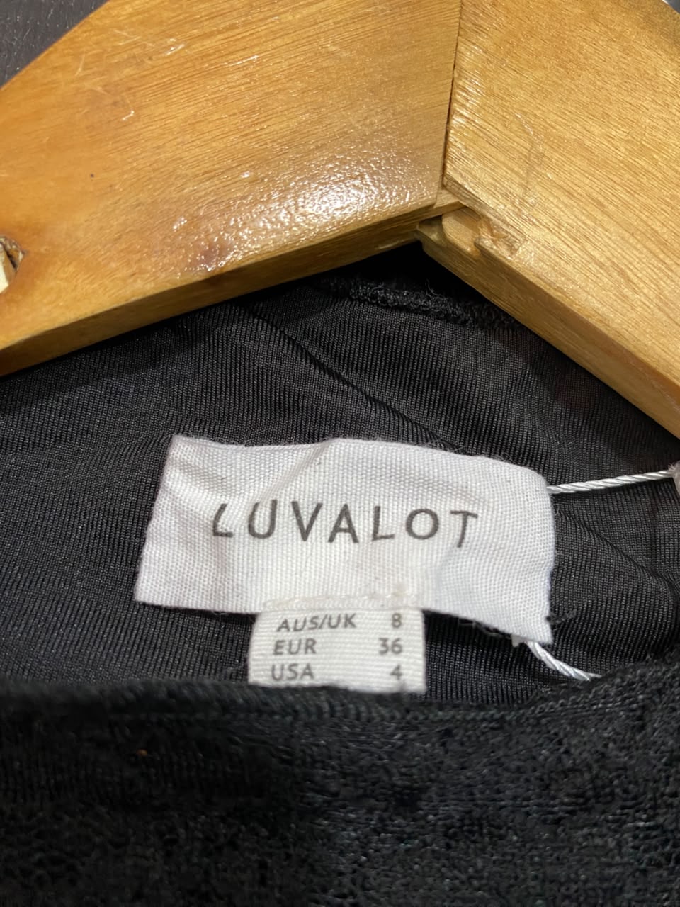 LUVALOT |S| BUST 14| A21| BLACK LACE SHORT SLEEVE TOP MOCK NECK ELEGANT BLOUSE