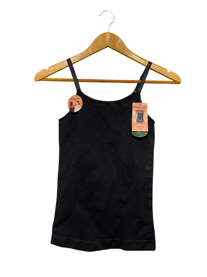 SHAPERMINT |XS| BUST 12| A22| BLACK SCOOP NECK CAMI | SEAMLESS SHAPEWEAR TANK TOP