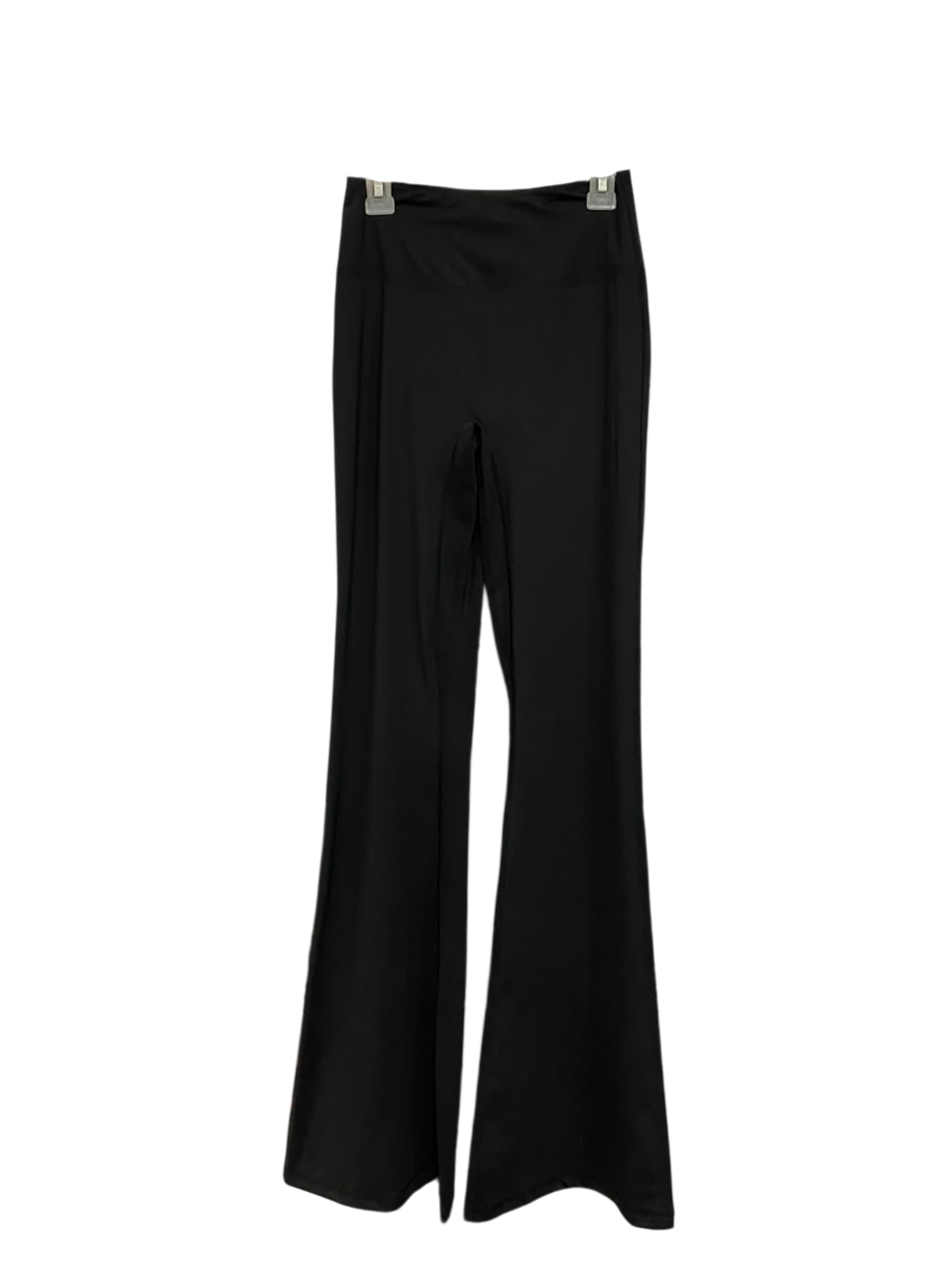 |XS| WAIST 22| A22| BLACK HIGH-WAISTED FLARE YOGA PANTS | STRETCHY ATHLETIC BOOTCUT TROUSERS