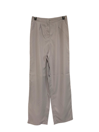 |M| WAIST 28| A22| LIGHT GREY PLEATED WIDE-LEG TROUSERS | CHIC HIGH-WAISTED CASUAL PANTS