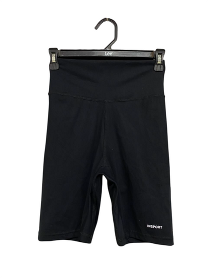 INSPORT |XS| WAIST 22| A22| BLACK HIGH-WAISTED ATHLETIC BIKER SHORTS | INSPORT ACTIVEWEAR FOR WOMEN