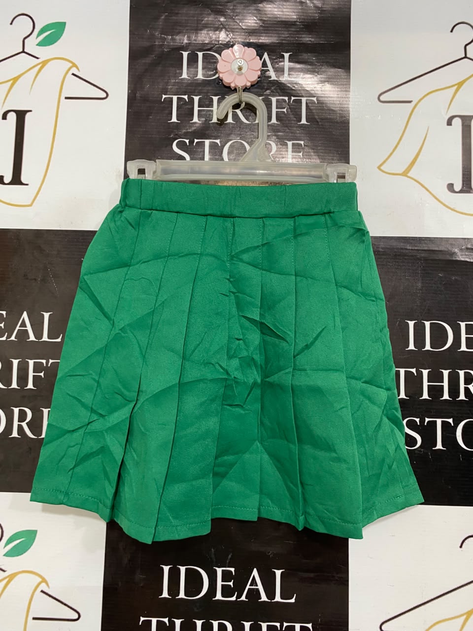 SHEIN |XXS| WAIST 20| A22| EMERALD GREEN PLEATED SKIRT FOR WOMEN | CHIC HIGH-WAISTED TENNIS SKIRT