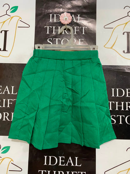 SHEIN |XXS| WAIST 20| A22| EMERALD GREEN PLEATED SKIRT FOR WOMEN | CHIC HIGH-WAISTED TENNIS SKIRT