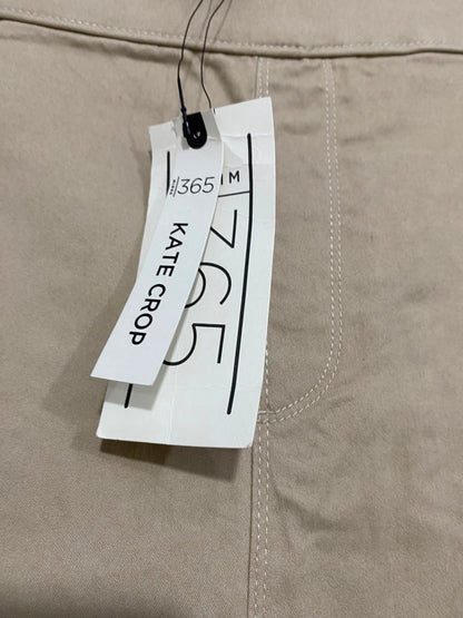 DENIM 365 |XXL| WAIST 36| A22| BEIGE KATE CROP TROUSERS | STRETCHY HIGH-WAISTED CASUAL PANTS