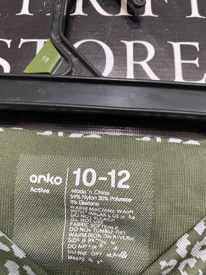 ANKO |S| WAIST 26| A22| OLIVE GREEN LEOPARD PRINT ATHLETIC BIKER SHORTS | HIGH-WAISTED SEAMLESS WORKOUT SHORTS