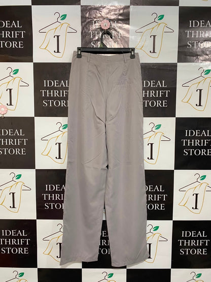 |M| WAIST 28| A22| LIGHT GREY PLEATED WIDE-LEG TROUSERS | CHIC HIGH-WAISTED CASUAL PANTS