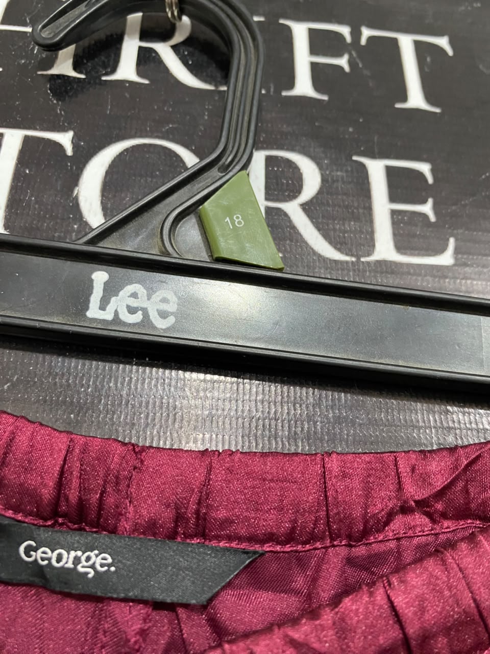 GEORGE |XXL| WAIST 36| A22| MAROON SATIN DRAWSTRING WIDE-LEG TROUSERS | LUXURIOUS SILKY CASUAL PANTS