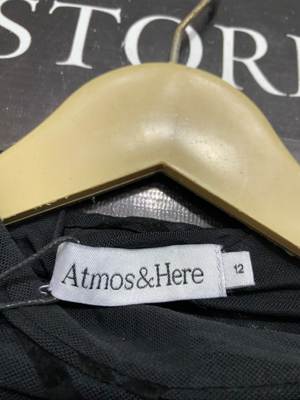 ATMOS & HERE |M| BUST 15| A22| BLACK MESH DIAMOND FLOCK LONG-SLEEVE TOP | CHIC HIGH-NECK TRANSPARENT BLOUSE