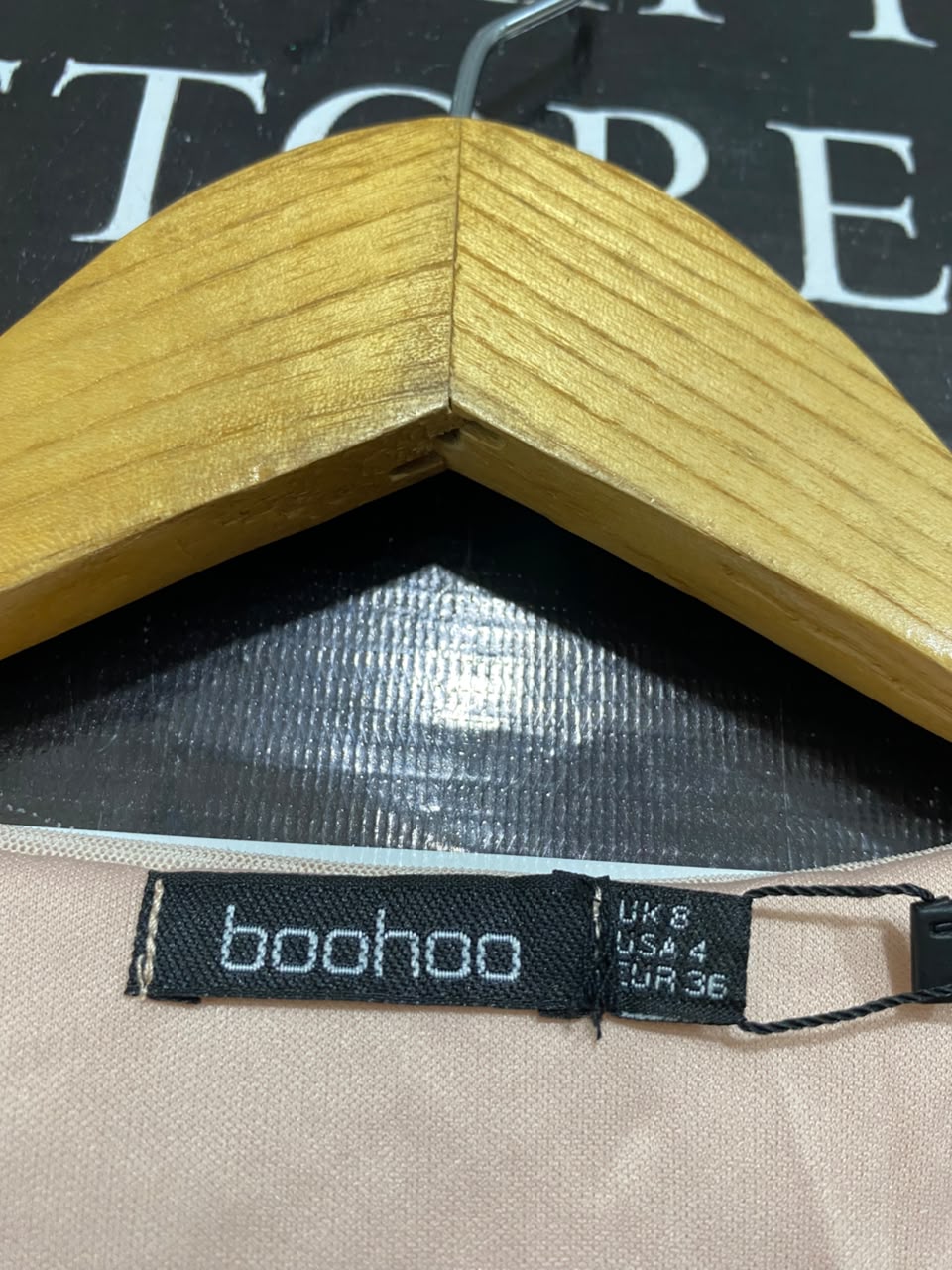 BOOHOO |S| BUST 13| A22| BLUSH PINK RUFFLED MESH LONG-SLEEVE BODYCON DRESS | CHIC PARTY MINI DRESS