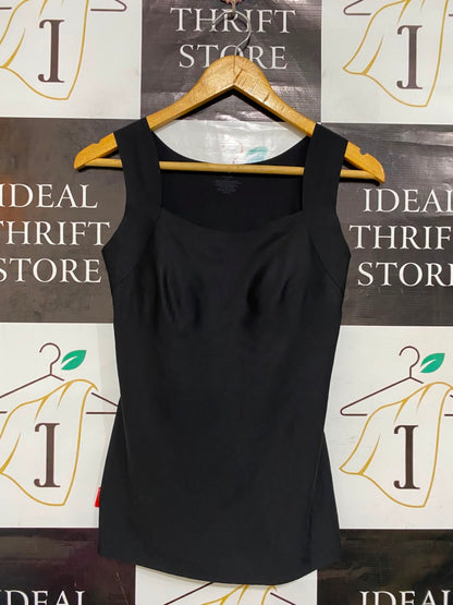 CHICME |S| BUST 14| A22| BLACK WIDE-STRAP SQUARE-NECK SHAPEWEAR CAMI | SEAMLESS TUMMY CONTROL TANK TOP