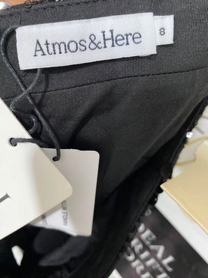 ATMOS & HERE |S| A22| BLACK HALTER SEQUIN CROP TOP AND SKIRT TWO-PIECE SET | GLAMOROUS PARTY OUTFIT